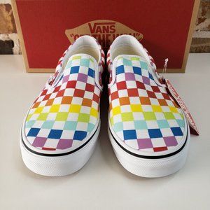 Vans | Shoes | Vans Classic Slipon Checkerboard Rainbow Pride Shoes